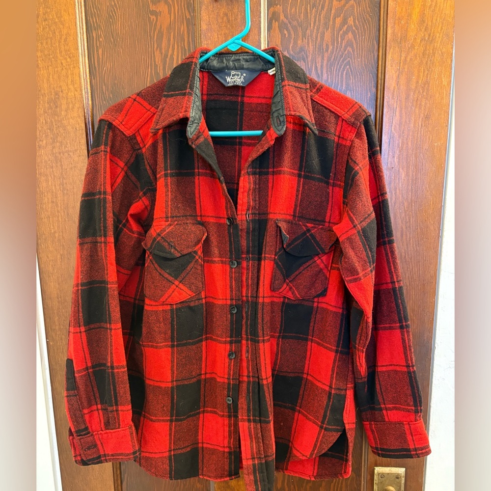 Vintage Woolrich Red and Black Plaid Flannel Shirt
